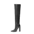 Botte haute noir Daim Synthétique Femme - Style western