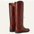 Botte haute marron Simili Cuir Femme - Boucles dorées