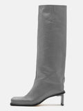 Botte haute gris Synthétique Femme - Talon aiguille