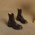 Bottine à talon marron foncé Synthétique Femme - Style cowboy
