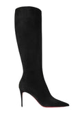 Botte haute noir Daim Synthétique Femme - Style cowboy