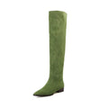 Santiag haute vert Daim Femme - Bout pointu