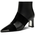 Bottine noir Cuir Femme - Bicolore, bout pointu verni