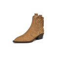 Santiag basse camel Daim Femme - Bout pointu