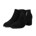 Bottine à talon noir Daim Synthétique Femme - Style minimaliste