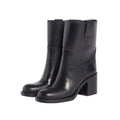 Santiag mi-haute noir Cuir Femme - Coutures, style minimaliste