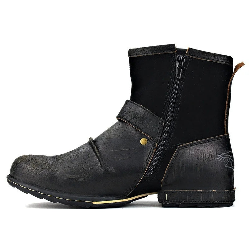Bottine haute noir Simili Cuir Femme - Lion doré