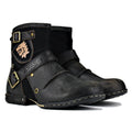 Bottine haute noir Simili Cuir Femme - Lion doré