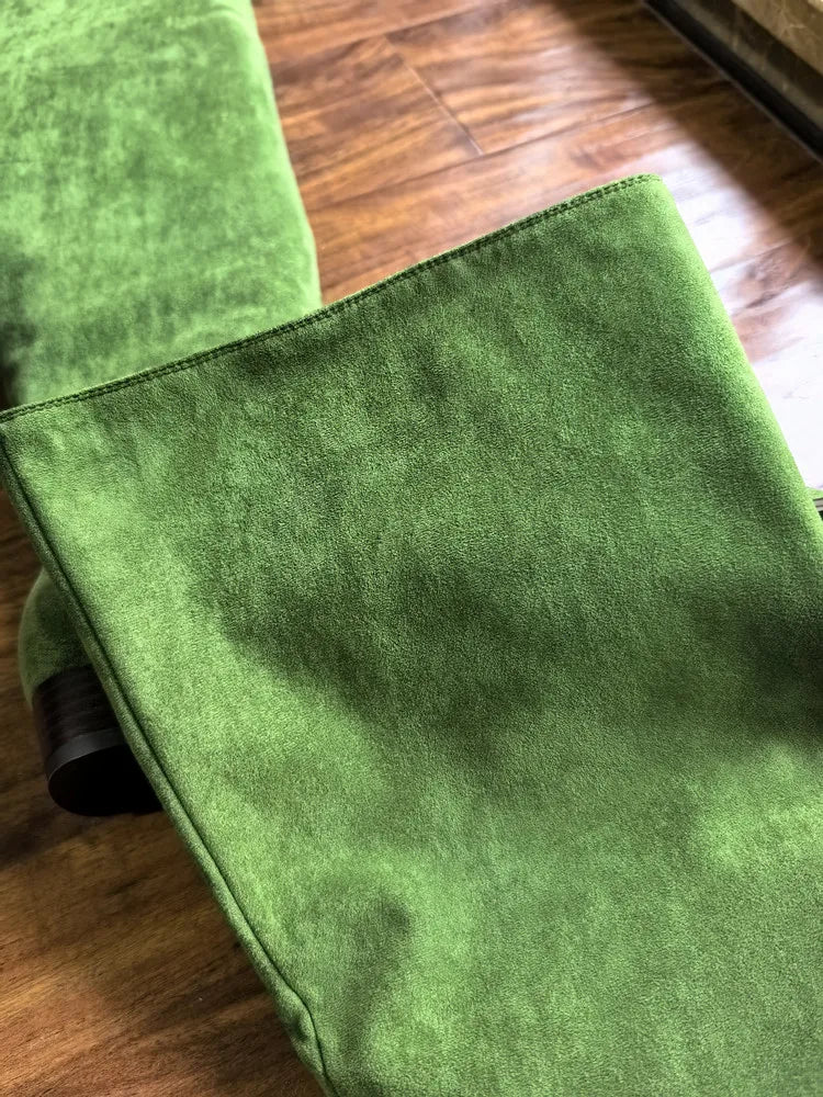 Santiag haute vert Daim Femme - Bout pointu