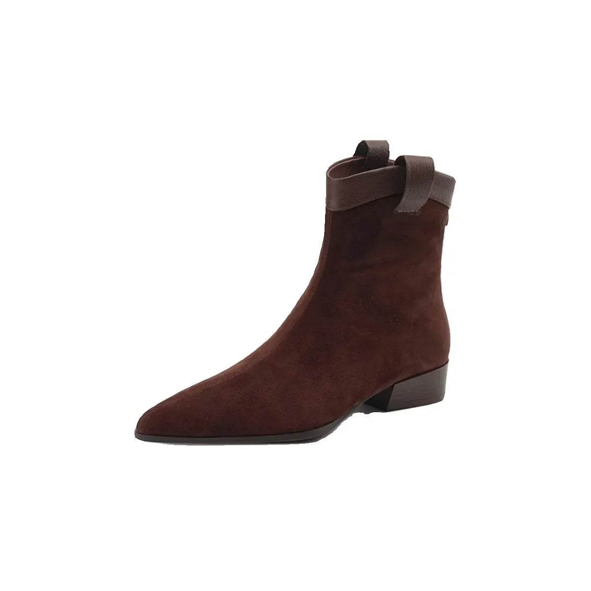 Santiag mi-haute marron Daim Femme - Bout pointu