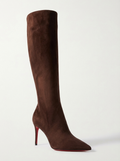 Botte haute marron Daim Synthétique Femme - Style western, talon aiguille