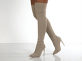 Santiag haute beige Synthétique Femme - Talon aiguille