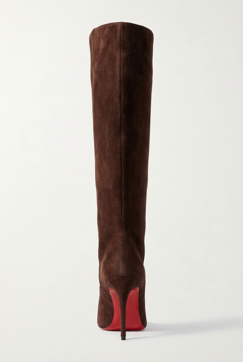 Botte haute marron Daim Synthétique Femme - Style western, talon aiguille
