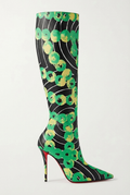 Botte haute multicolore Synthétique Femme - Motif cerclé, talon aiguille
