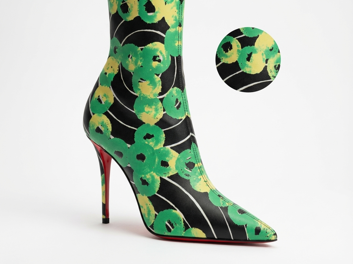 Botte haute multicolore Synthétique Femme - Motif cerclé, talon aiguille