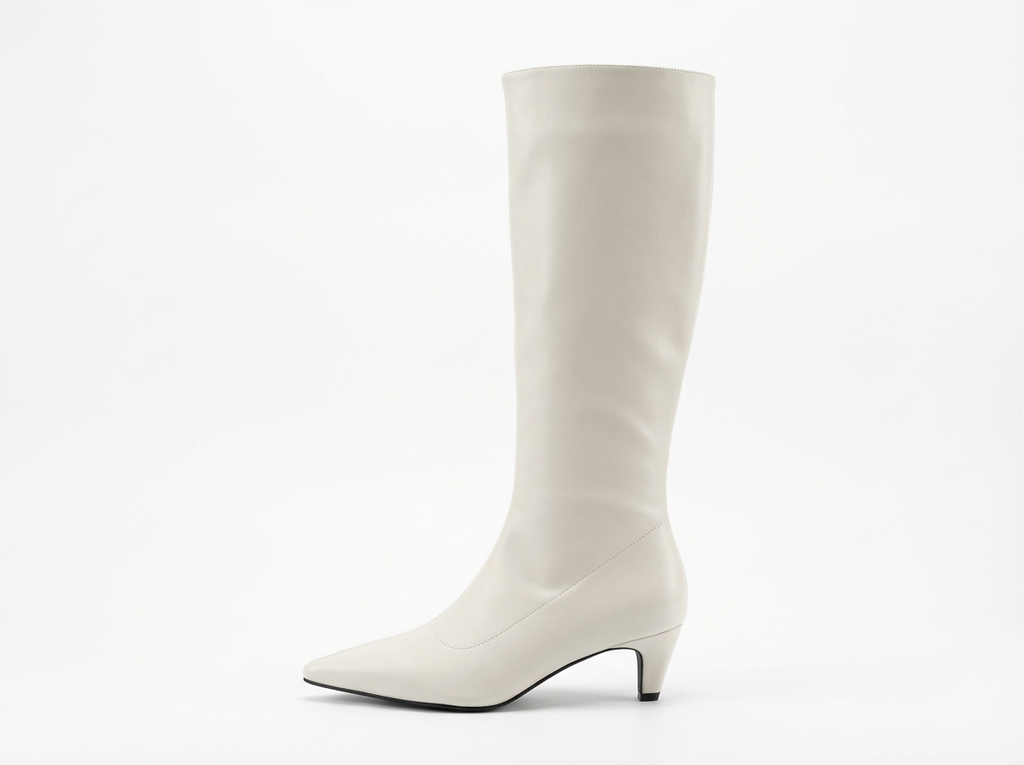 Santiag haute blanc Synthétique Femme - Bout pointu