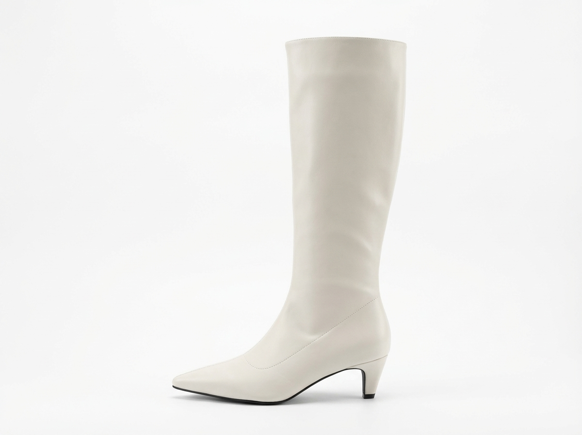 Santiag haute blanc Synthétique Femme - Bout pointu