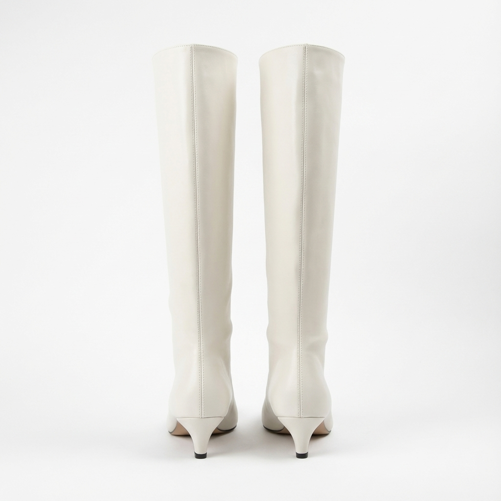 Santiag haute blanc Synthétique Femme - Bout pointu