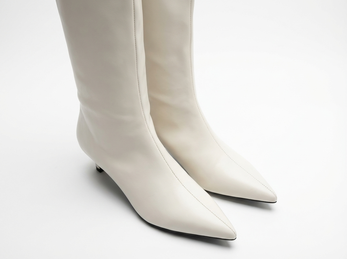 Santiag haute blanc Synthétique Femme - Bout pointu