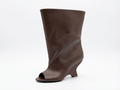 Botte haute marron Synthétique Femme - Talon incurvé, bout ouvert