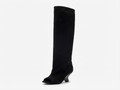 Botte haute noir Synthétique Femme - Bout ouvert, finition mate