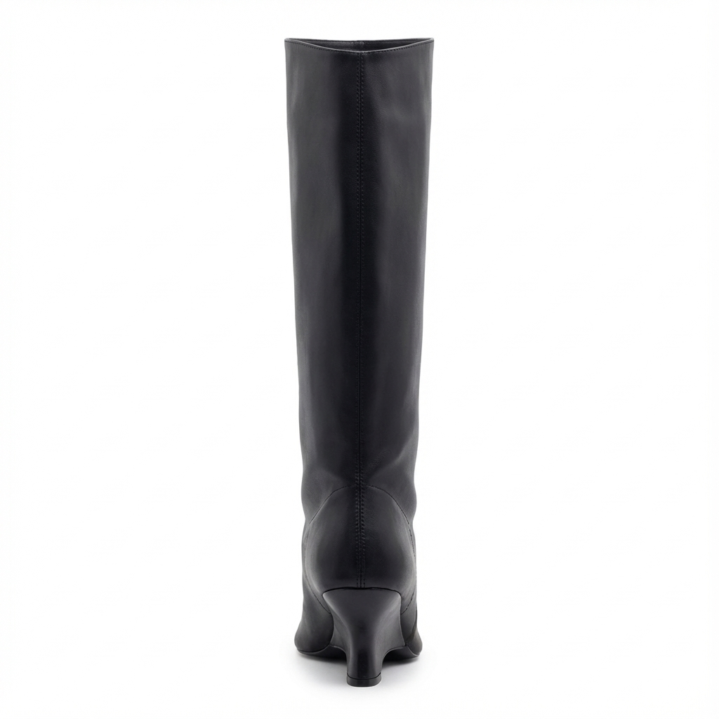 Botte haute noir Synthétique Femme - Bout ouvert, talon sablier