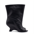 Botte haute noir Synthétique Femme - Bout ouvert, tige mi-mollet