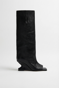 Botte haute noir Synthétique Femme - Bout ouvert