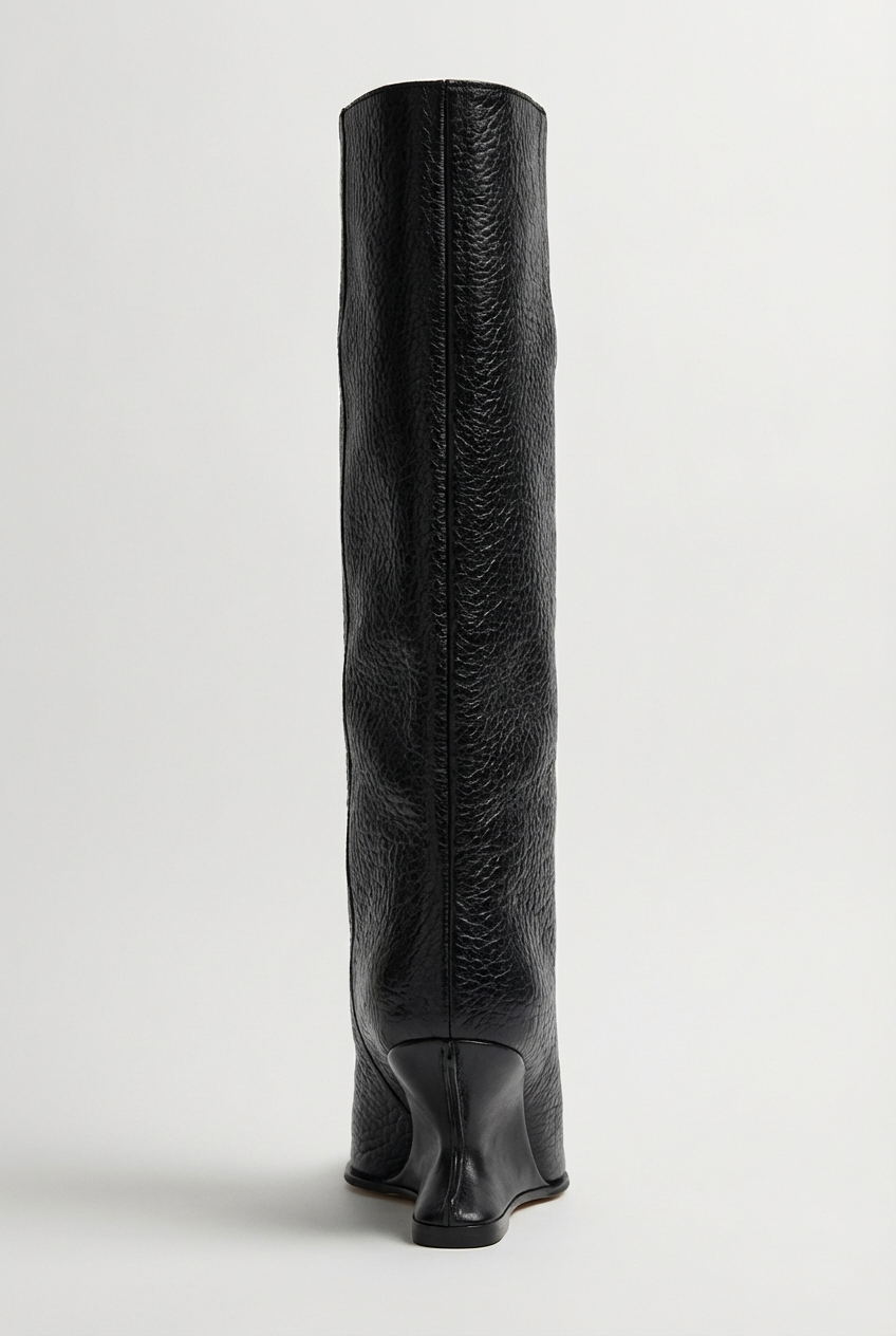 Botte haute noir Synthétique Femme - Bout ouvert