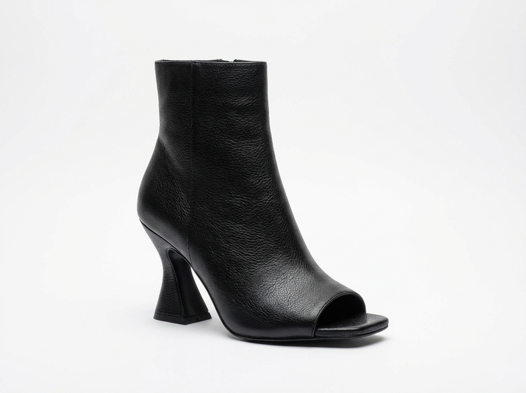 Botte haute noir Synthétique Femme - Bout ouvert