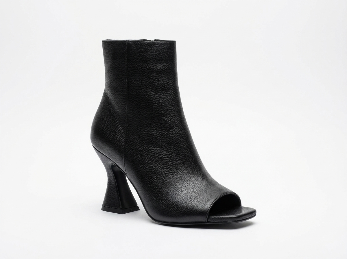 Botte haute noir Synthétique Femme - Bout ouvert