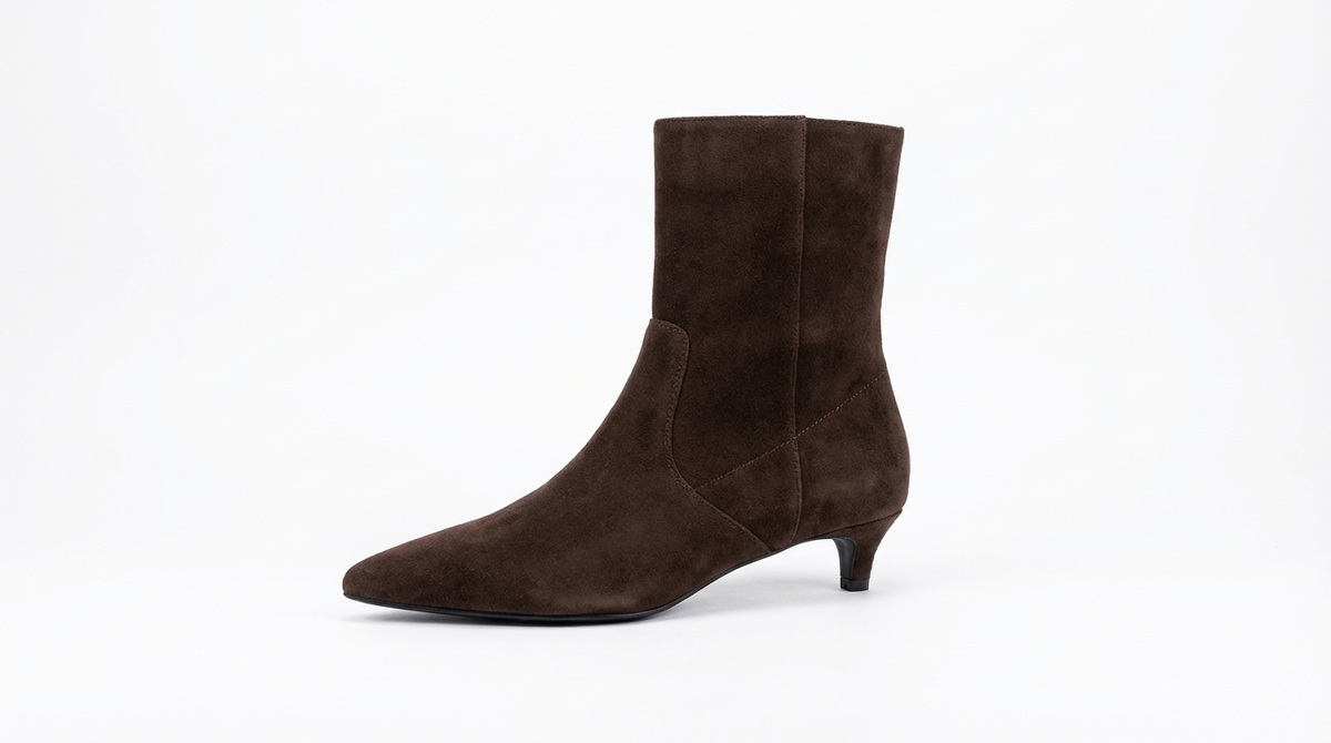 Bottine chelsea marron foncé Daim Femme - Bout pointu