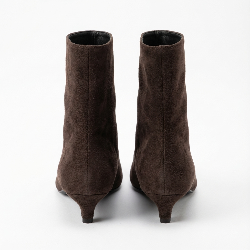 Bottine chelsea marron foncé Daim Femme - Bout pointu