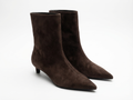 Bottine chelsea marron foncé Daim Femme - Bout pointu