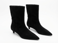 Botte haute noir Daim Synthétique Femme - Talon kitten, bout pointu
