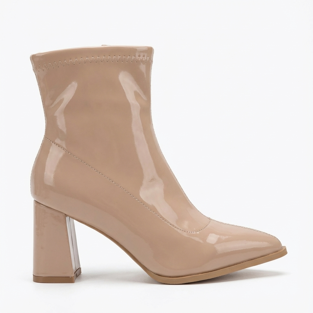 Bottine beige Synthétique Femme - Verni
