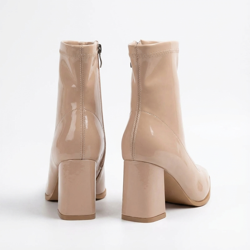 Bottine beige Synthétique Femme - Verni