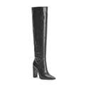 Botte haute noir Daim Synthétique Femme - Aspect python, style western