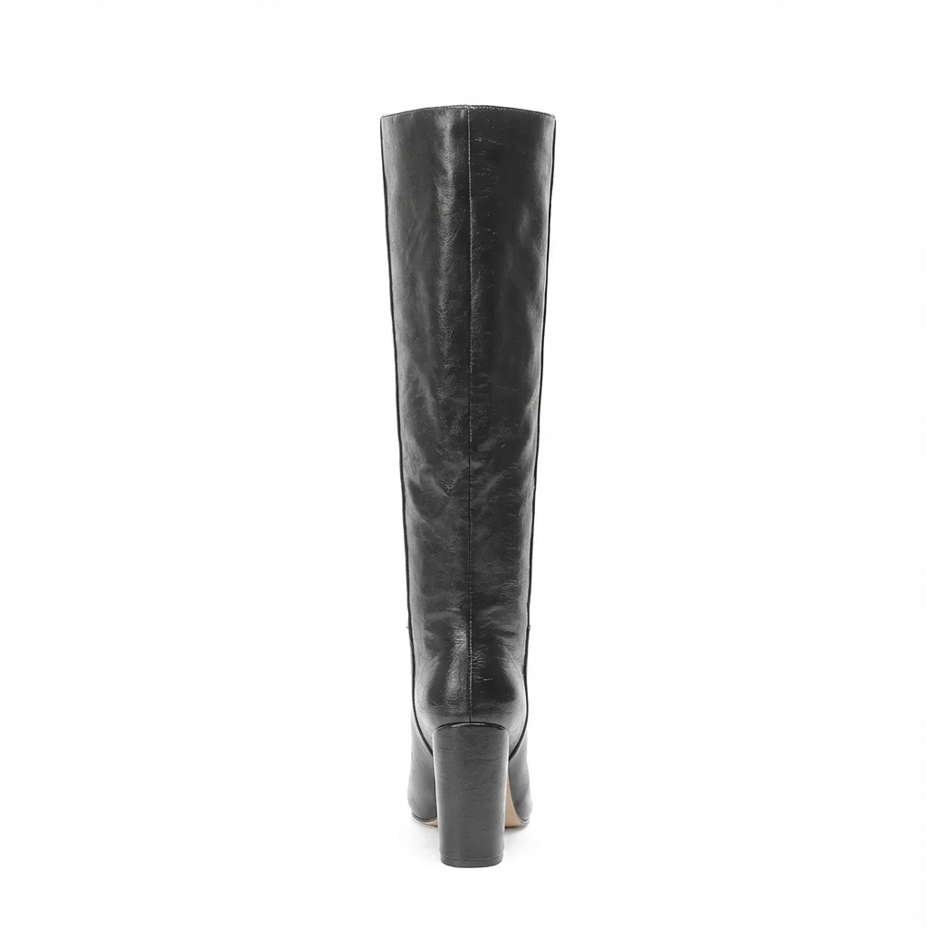 Botte haute noir Daim Synthétique Femme - Style western