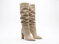 Botte haute beige Daim Synthétique Femme - Sans ornement
