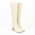 Botte haute beige Synthétique Femme - Style cowboy