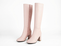 Botte haute rose Simili Cuir Femme - Talon carré