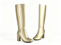 Botte haute doré Simili Cuir Femme - Style cowboy