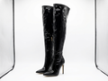 Botte haute noir Cuir Femme - Verni, talon aiguille