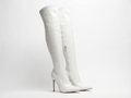 Botte haute blanc Cuir Femme - Talon aiguille