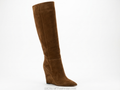 Botte haute marron Daim Synthétique Femme - Style cowboy
