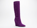Botte haute violet Daim Synthétique Femme - Talon compensé