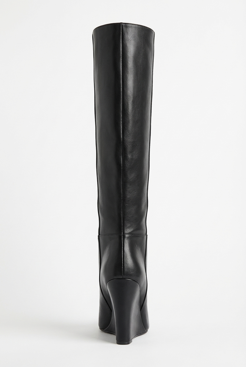 Botte haute noir Simili Cuir Femme - Tige haute