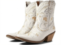 Santiag mi-haute blanc Femme - Motif floral