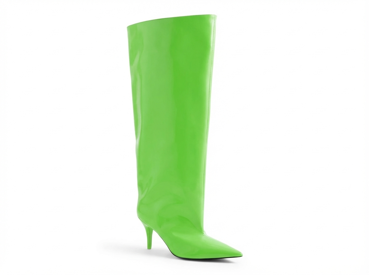 Botte haute vert Synthétique Femme - Talon aiguille